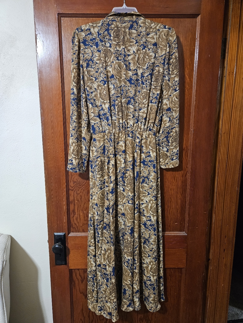 Vintage Gillian Neiman-Marcus 100% Silk Floral Long-Sleeve Maxi Dress Size 6 - Picture 8 of 11